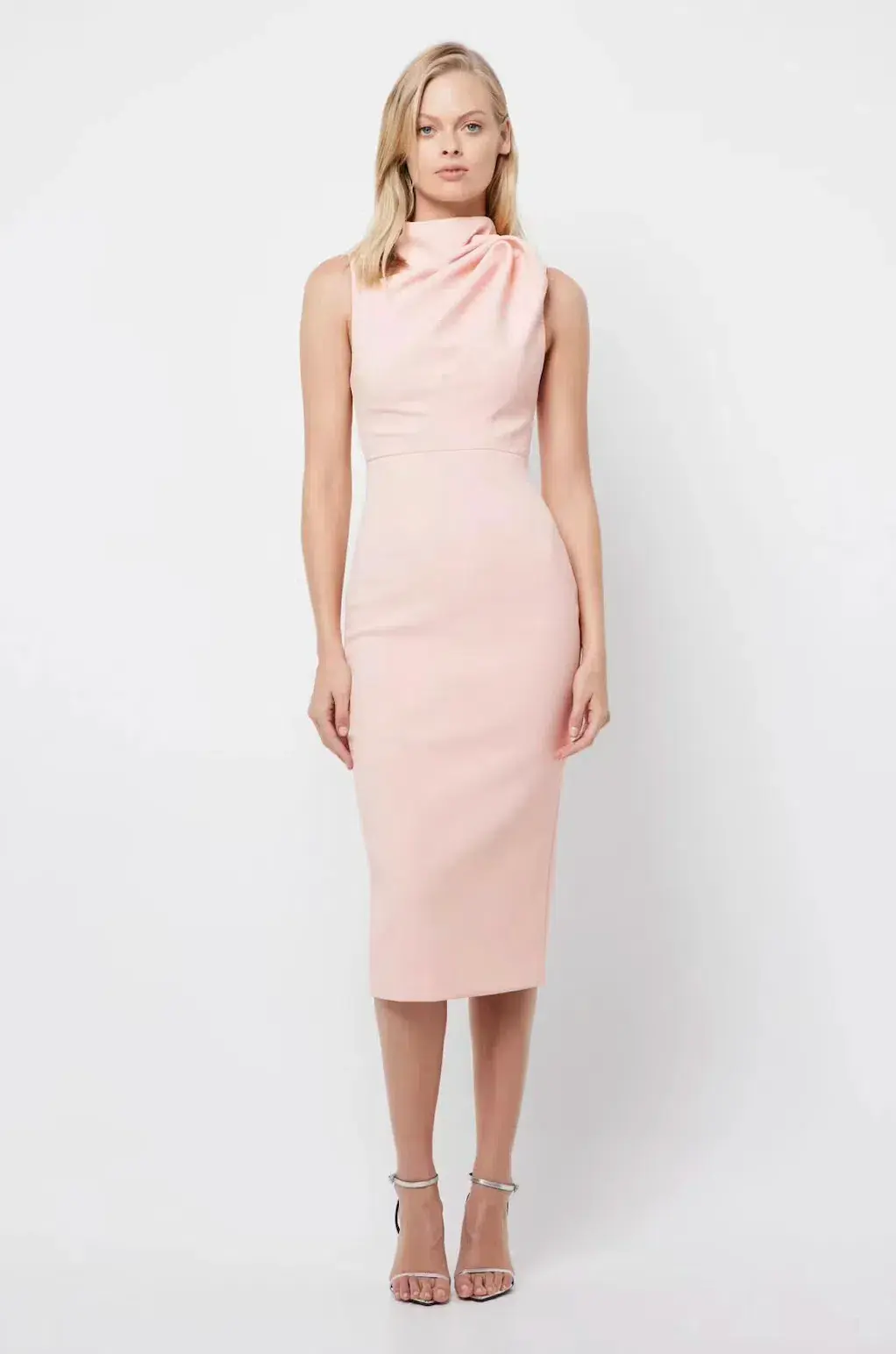 Mossman The Edge Of Glory Midi Dress in Blush Size 6 for rent on The Volte - main image