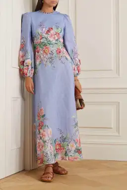 Zimmermann Bellitude Floral Long Dress Cornflower Floral Size 2 / AU 12 for rent on The Volte - image 1