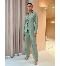 Sir the Label Adrien Tuck Shirt and Pants Set Sage Size 0/AU 6 for rent on The Volte - image 3