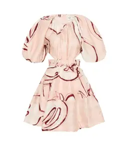 Aje Psychedelia Puff Sleeve Mini Dress Whimsical Dove Size AU 6 for rent on The Volte - image 3
