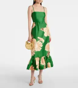 Alemais Sage Midi Dress Green Floral Size 12 for rent on The Volte - image 1