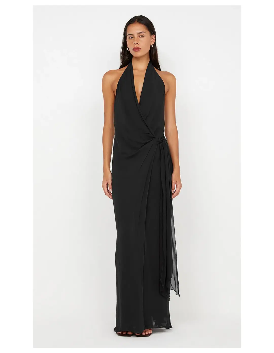 Bec & Bridge Soneva Wrap Dress Black Size AU 12 for rent on The Volte - main image