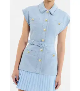 Rebecca Vallance Jonie Mini Dress Pale Blue Size 8 for rent on The Volte - image 2
