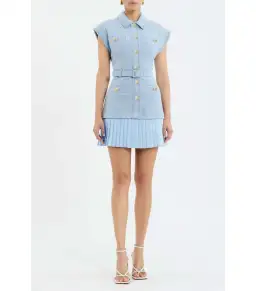 Rebecca Vallance Jonie Mini Dress Pale Blue Size 8 for rent on The Volte - image 1