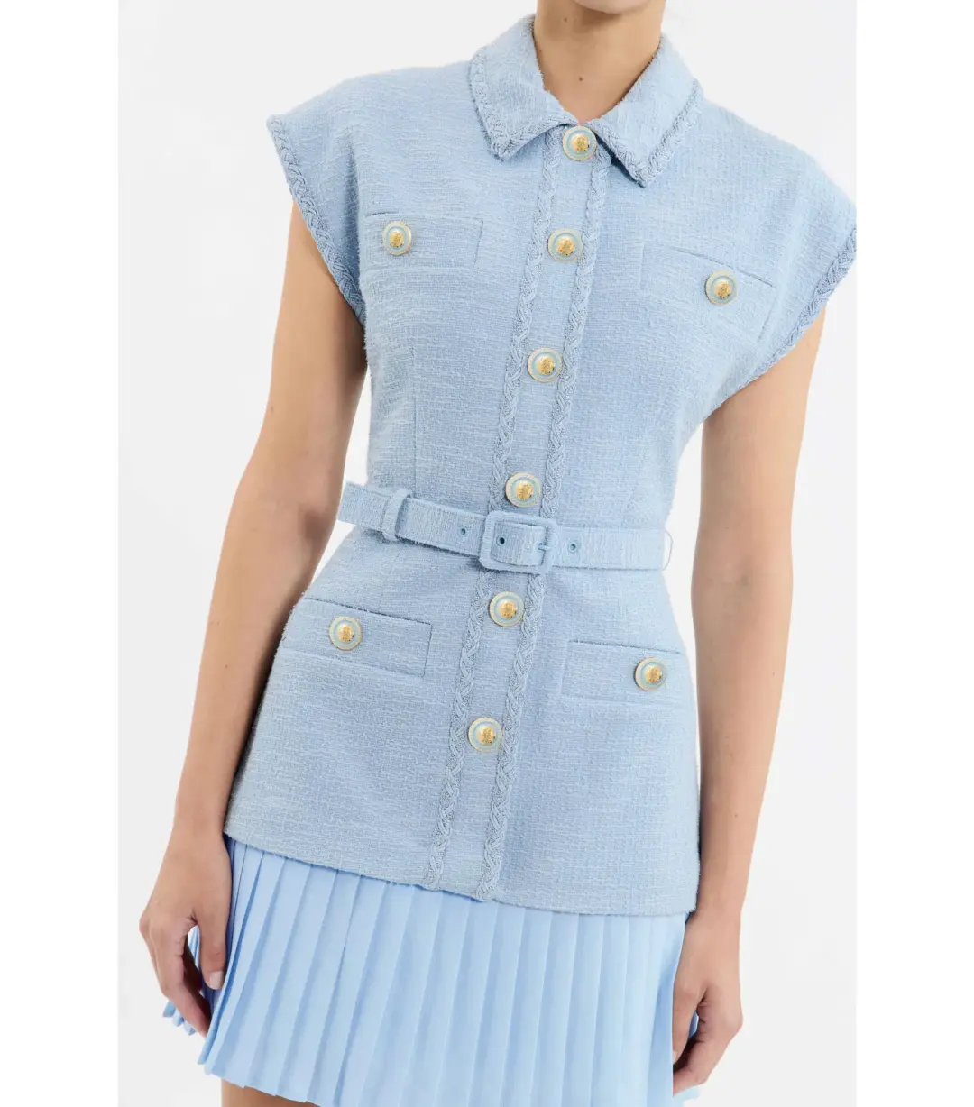 Rebecca Vallance Jonie Mini Dress Pale Blue Size 10 for rent on The Volte - main image