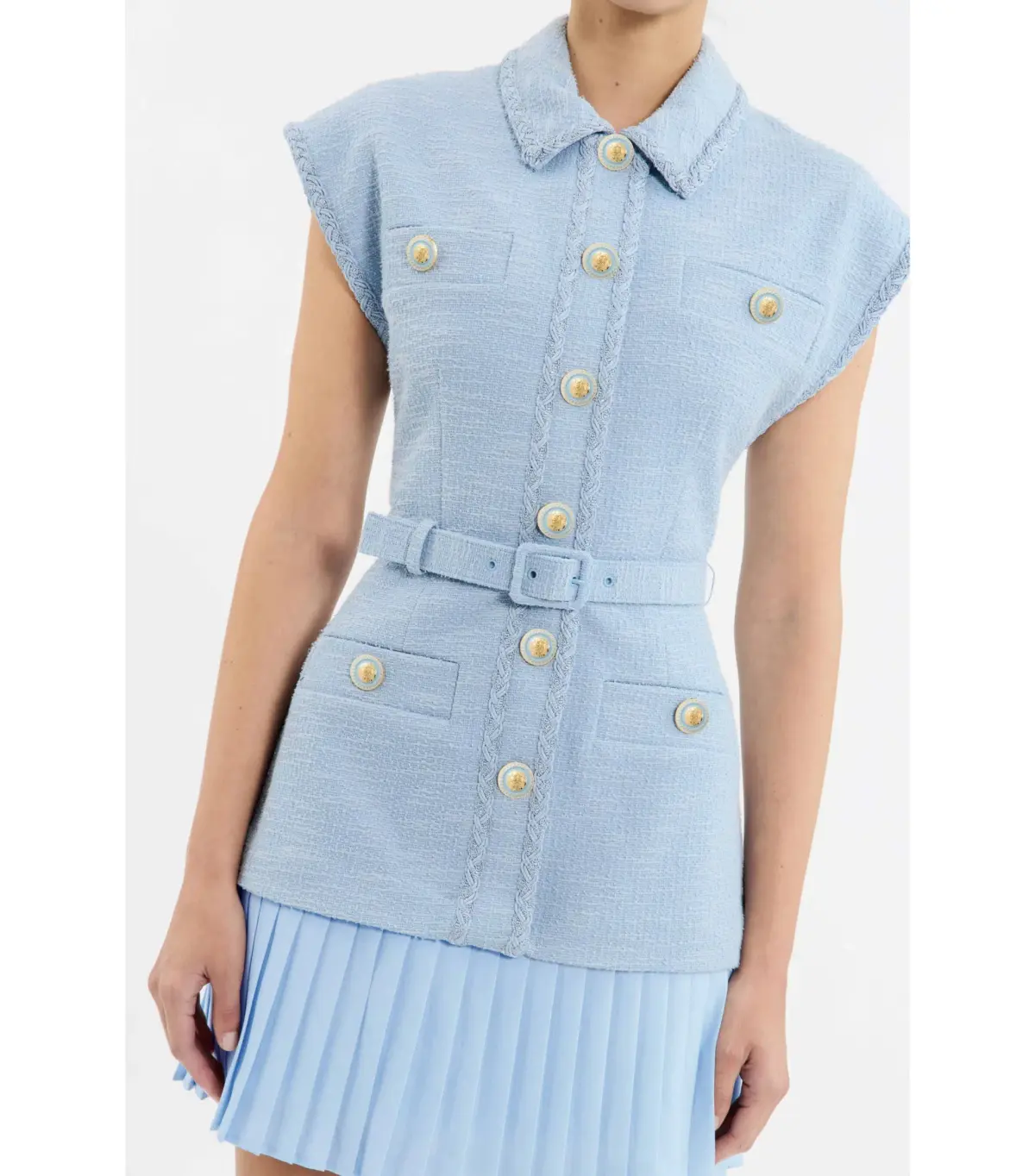 Rebecca Vallance Jonie Mini Dress Pale Blue Size 10 - Image 2