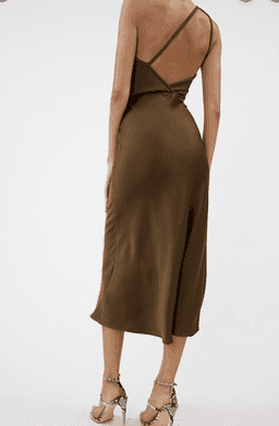 Christopher Esber Olive Rib Midi Dress size 6
