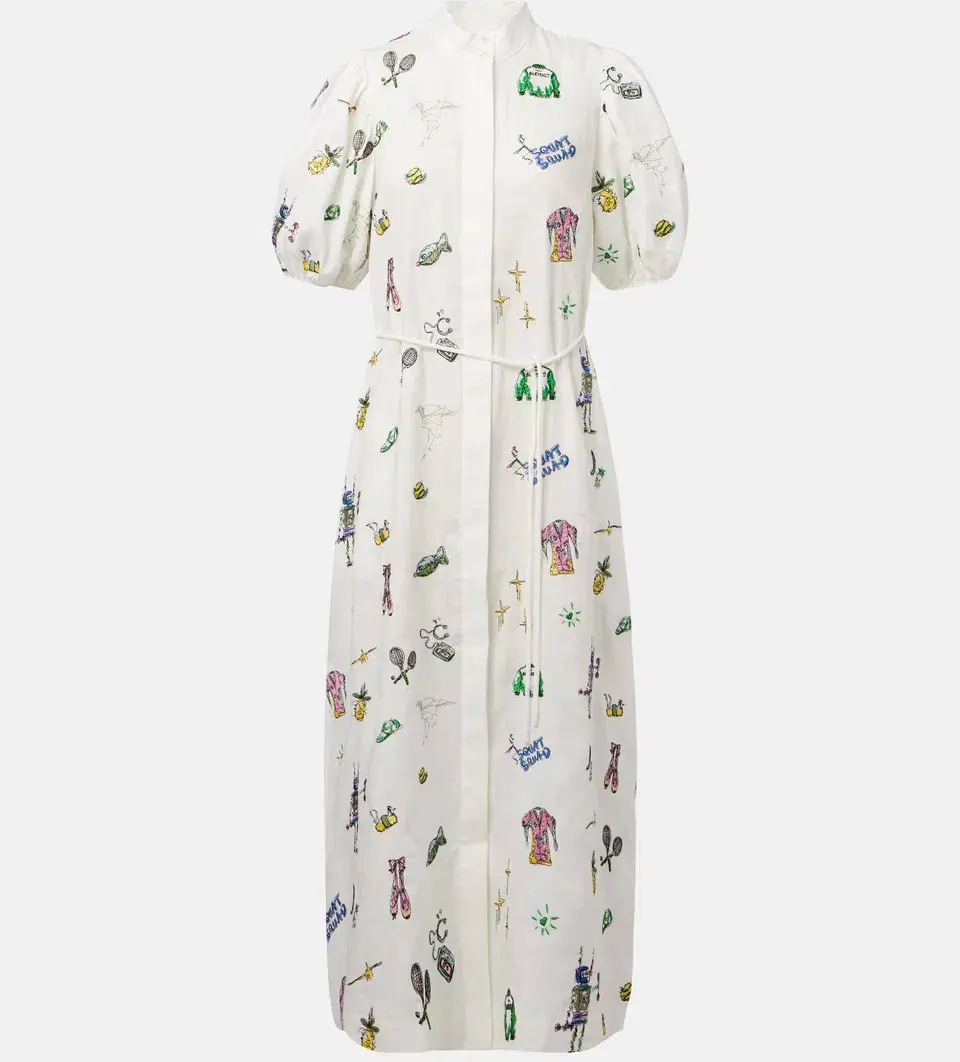 Alemais Play Embroidered Shirtdress in White Size 10 for rent on The Volte - main image