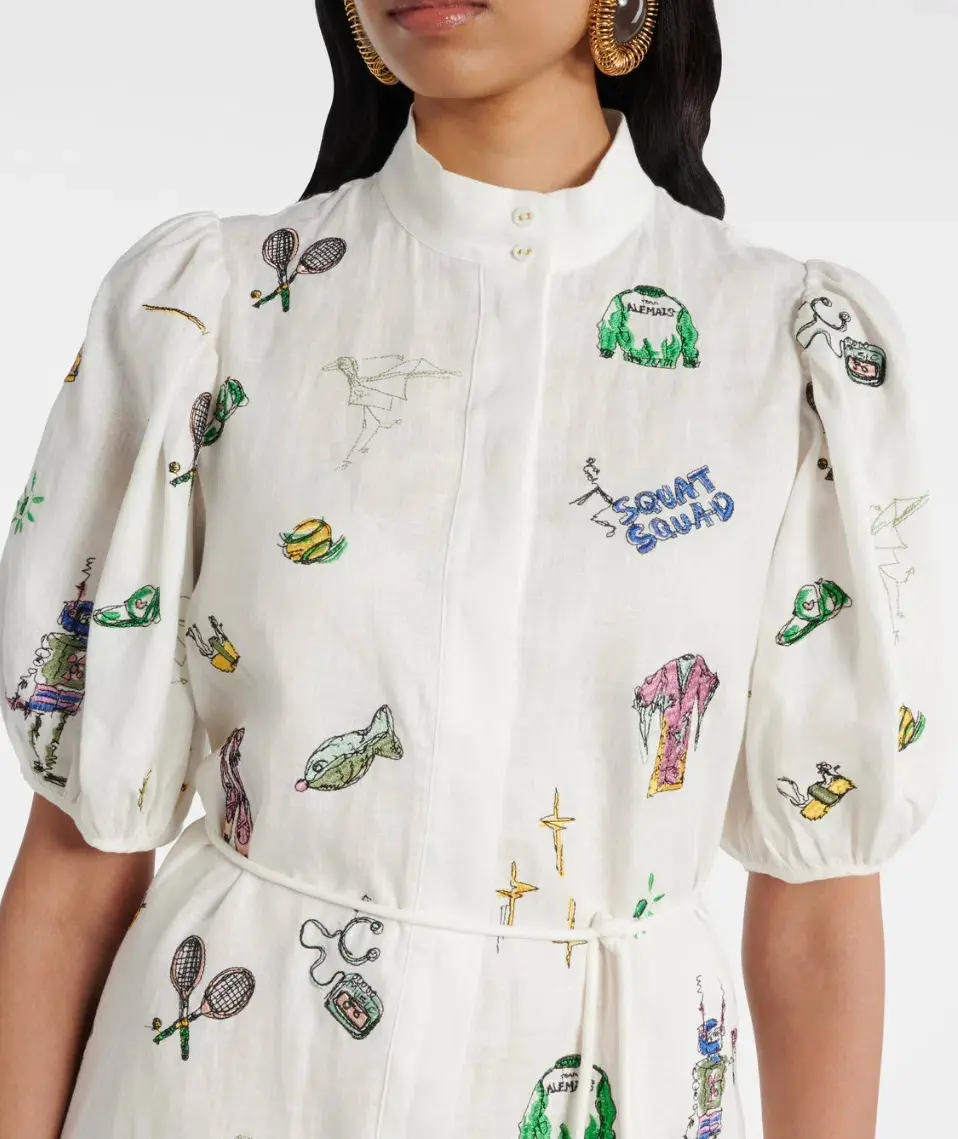 Alemais Play Embroidered Shirtdress in White Size 10 for rent on The Volte - main image