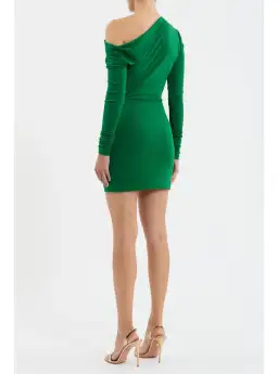 Rebecca Vallance Erin Long Sleeve Mini Dress in Emerald Size 8 for rent on The Volte - image 3