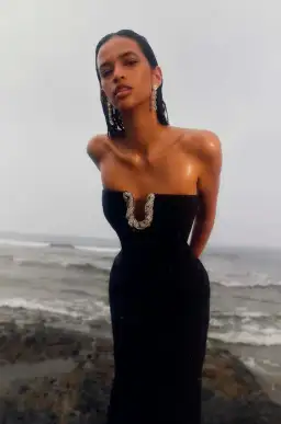 Rachel Gilbert Atticus Gown in Black Size 8 for rent on The Volte - image 3