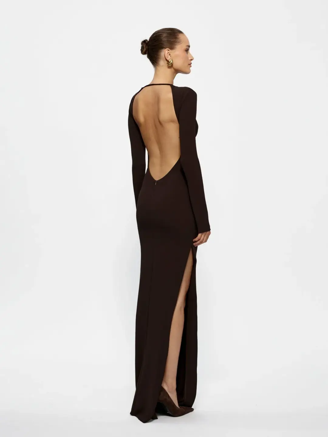 Effie Kats Indie Gown in Coffee Brown Size 6 for rent on The Volte - main image