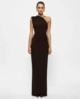 Effie Kats Greer Gown in Coffee Brown Size 8 for rent on The Volte - image 1