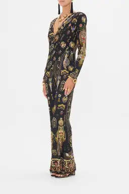 Camilla Draped V Neck Jersey Flared Jumpsuit Multi Print Size 12 for rent on The Volte - image 3