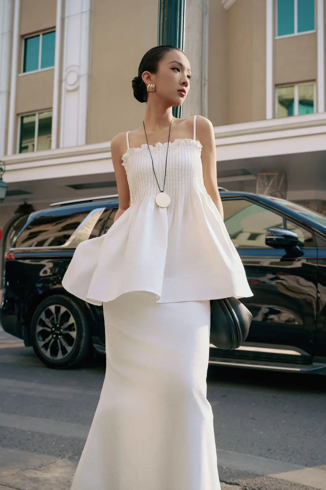 Justin Tong Skirt Ivory Size 10 for rent on The Volte - main image