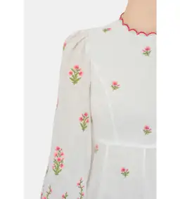 Zimmerman Poppy Floral Midi Dress in Pink Embroidery Size 1 / AU 10 for rent on The Volte - image 4