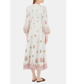 Zimmerman Poppy Floral Midi Dress in Pink Embroidery Size 1 / AU 10 for rent on The Volte - image 3
