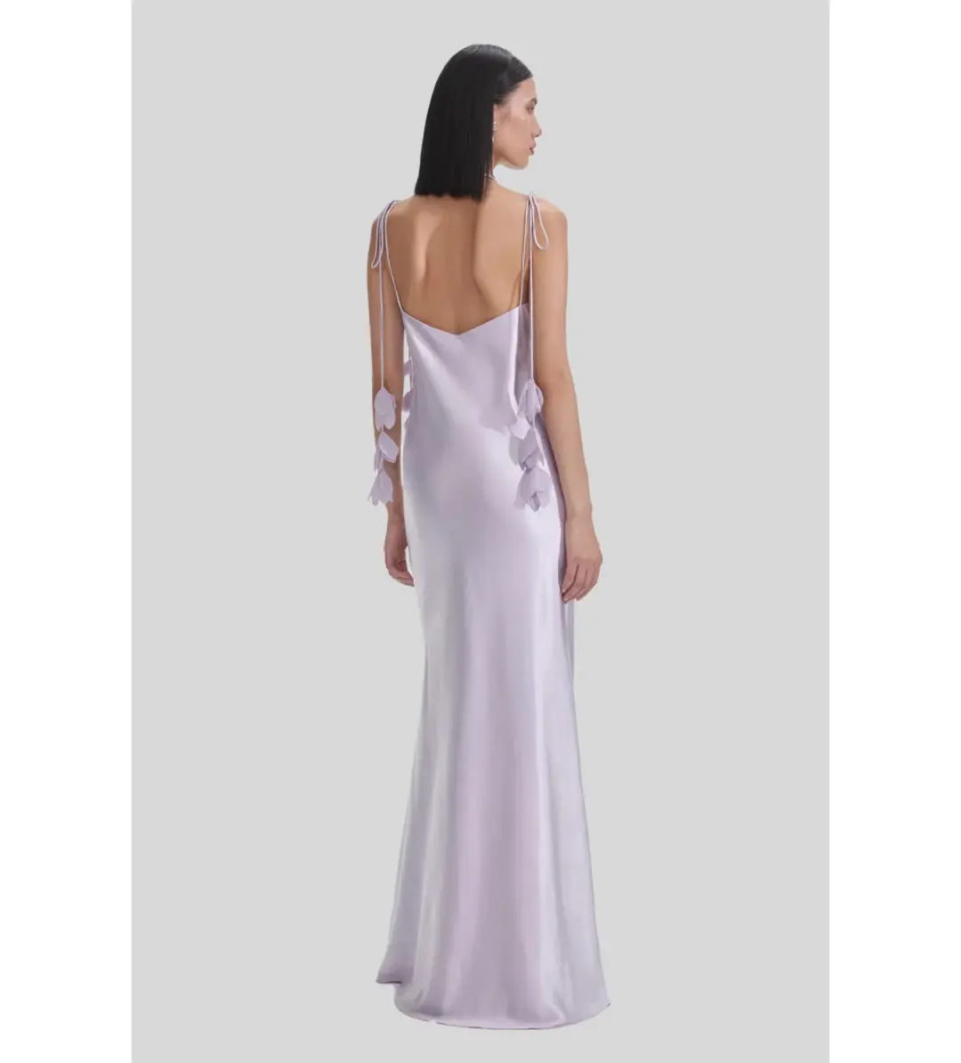 Self Portrait Flower Satin Maxi Dress Lilac Size 8 for rent on The Volte - main image