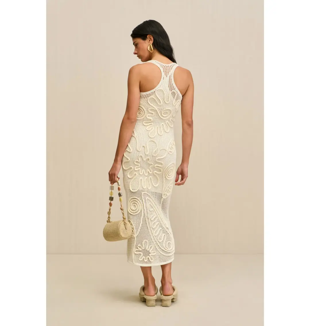Cult Gaia Nissa Knit Midi Dress in Off White Size XS / AU 6 for rent on The Volte - main image