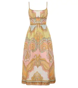 Zimmermann Maxine Picnic Midi Dress in Gold Paisley Size 0 / AU 8 for rent on The Volte - image 4