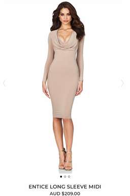 Nookie long sleeve drape midi Nude Size 6 for rent on The Volte - image 2