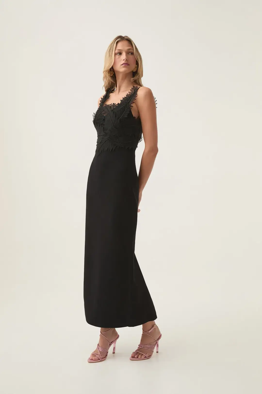 Aje Daisy Knit Maxi Dress Black Size 12 for rent on The Volte - main image