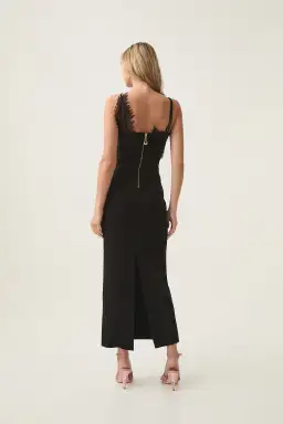 Aje Daisy Knit Maxi Dress Black Size 12 for rent on The Volte - image 3