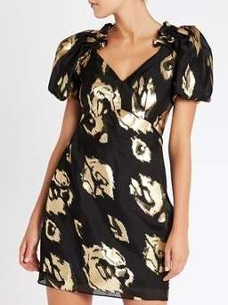 Eternal Flame Dress (Mini) Black & Gold Size 8