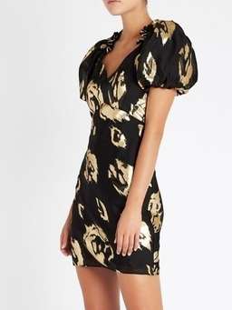 Eternal Flame Dress (Mini) Black & Gold Size 8