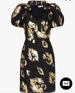 Eternal Flame Dress (Mini) Black & Gold Size 8