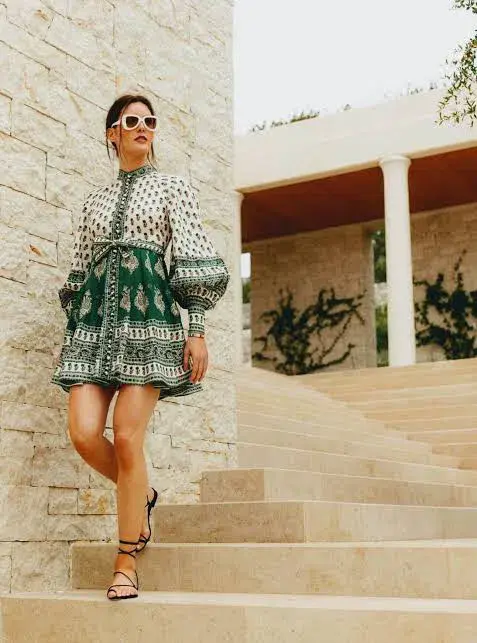 Zimmermann Amari Mini Dress Multi Print Size 10 for rent on The Volte - main image