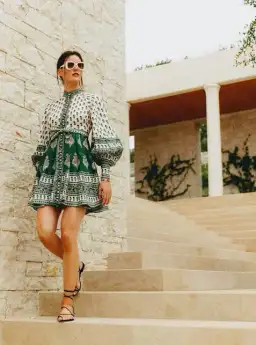 Zimmermann Amari Mini Dress Multi Print Size 10 for rent on The Volte - image 4