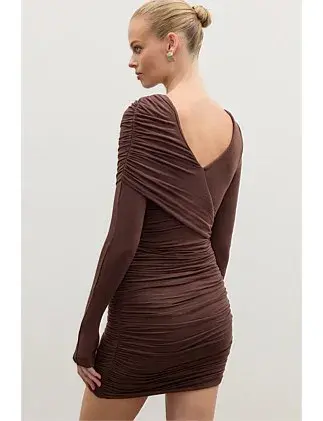 Bayse Kai Mini Dress in Chocolate Size S / AU 8 for rent on The Volte - main image