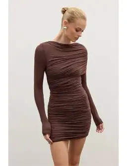 Bayse Kai Mini Dress in Chocolate Size S / AU 8 for rent on The Volte - image 2
