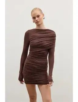 Bayse Kai Mini Dress in Chocolate Size S / AU 8 for rent on The Volte - image 4