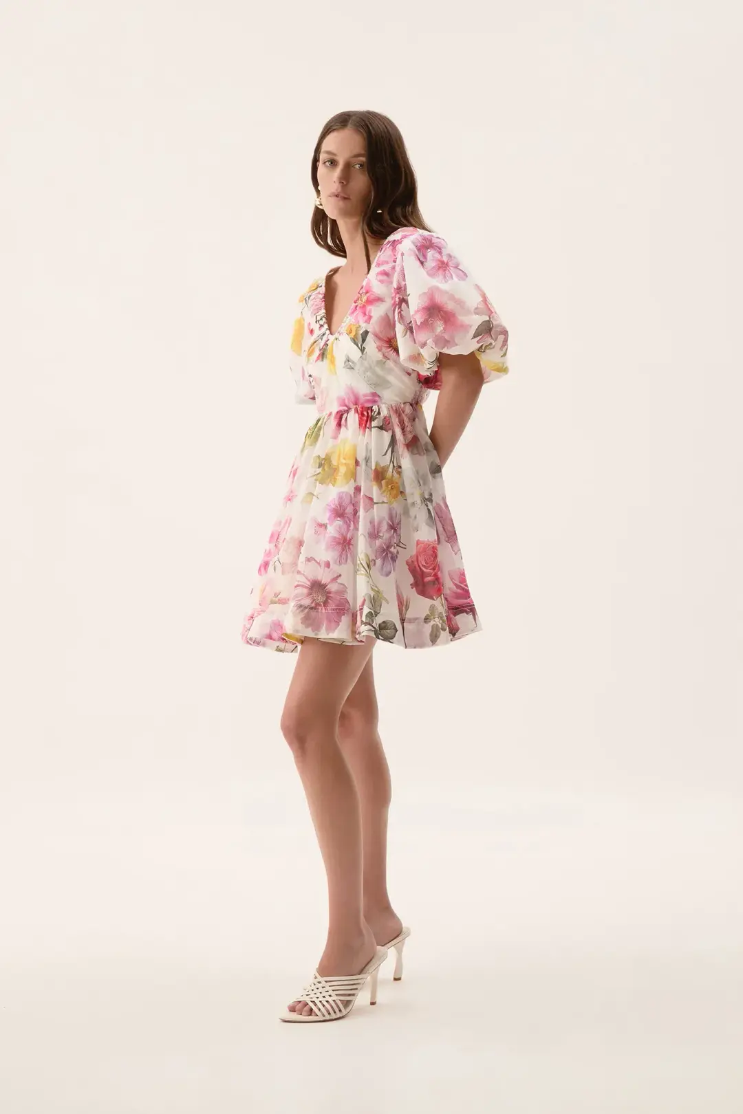 Aje Fleur Mini Dress in Multi Floral Size AU 12 for rent on The Volte - main image