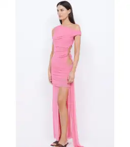Bec & Bridge Kailani Asym Dress Grapefruit Pink Size AU 6 for rent on The Volte - image 2