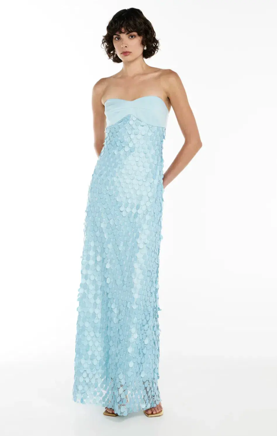 Manning Cartell Supreme Extreme Balconette Midi Dress Aqua Spritz Blue Size 8 for rent on The Volte - main image