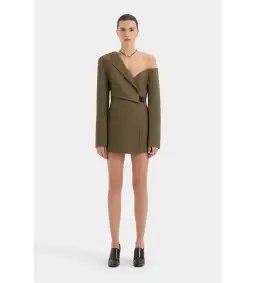 Sir The Label Sartoria Mini Dress Chocolate Marle Size AU 8