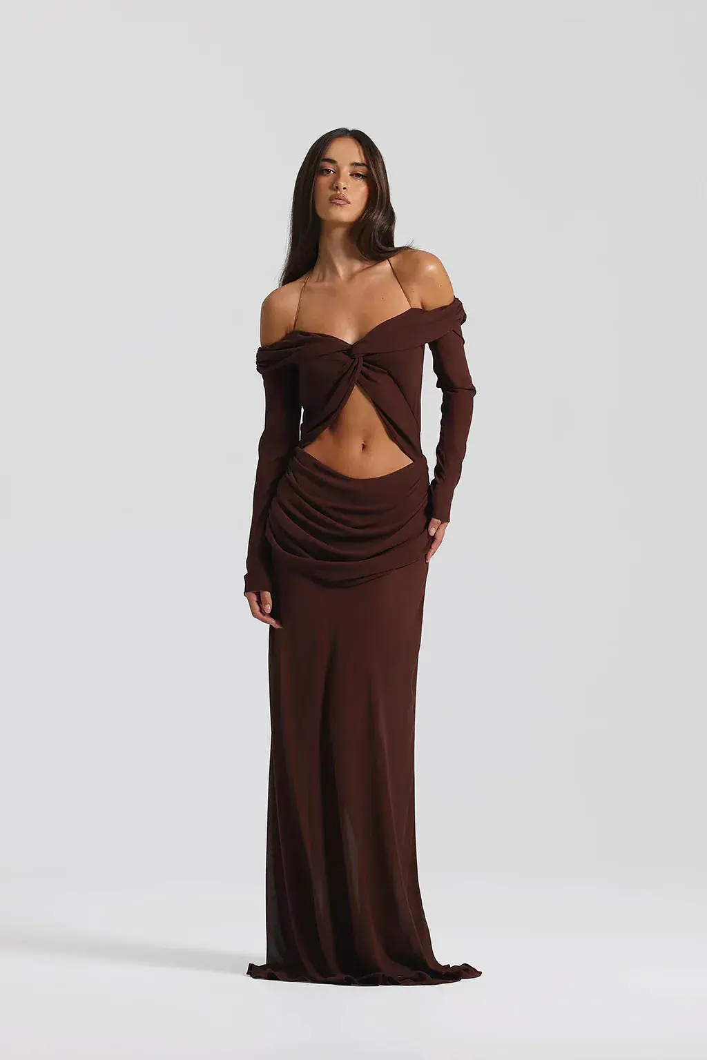 Natalie Rolt Emily Gown Espresso Size 1 / AU 8 for rent on The Volte - main image