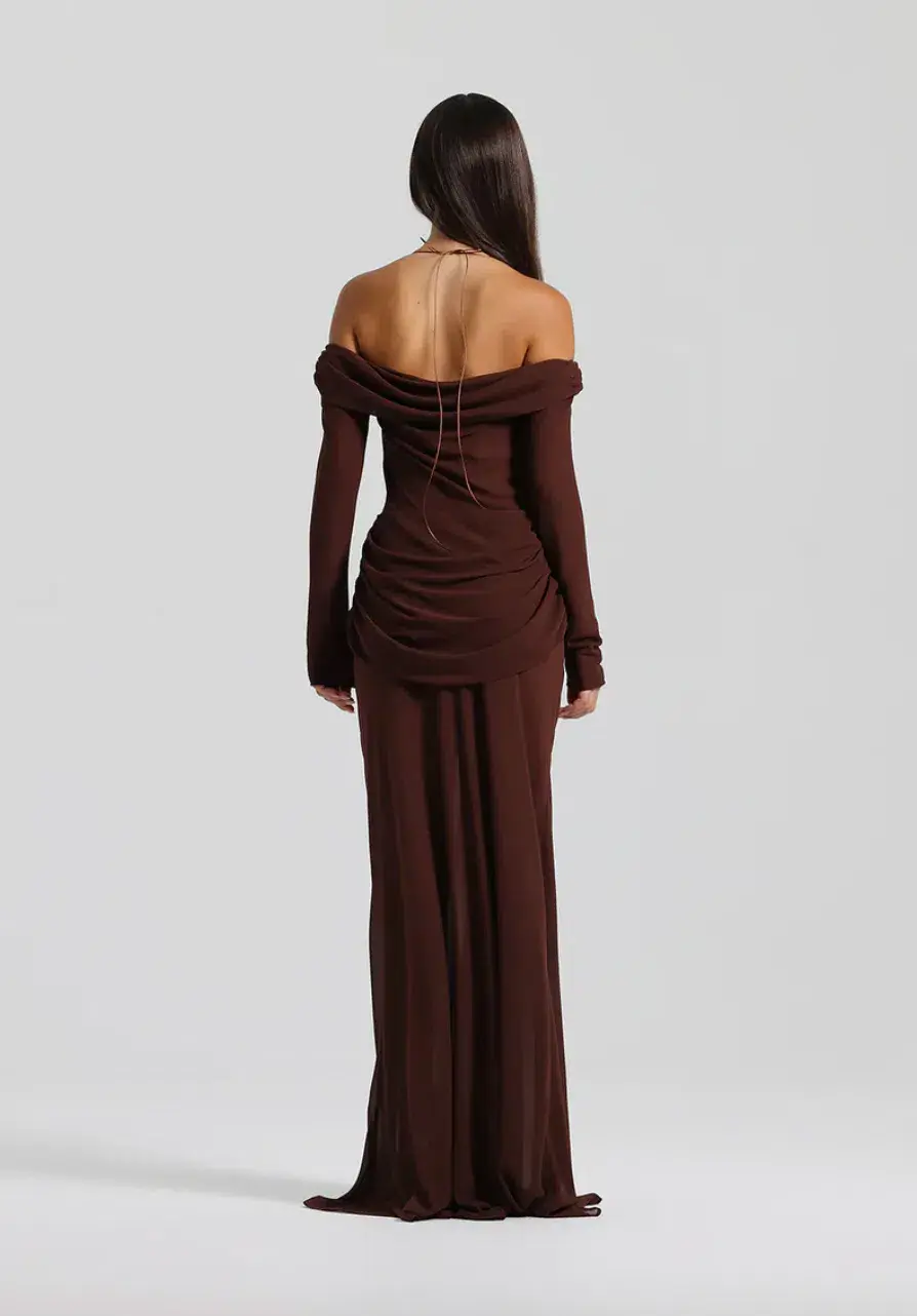 Natalie Rolt Emily Gown Espresso Size 1 / AU 8 for rent on The Volte - main image