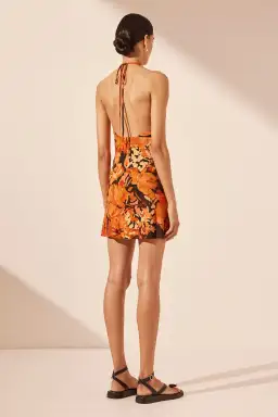 Shona Joy Santos Silk Plunged Halter Mini Dress Size 8 for rent on The Volte - image 2