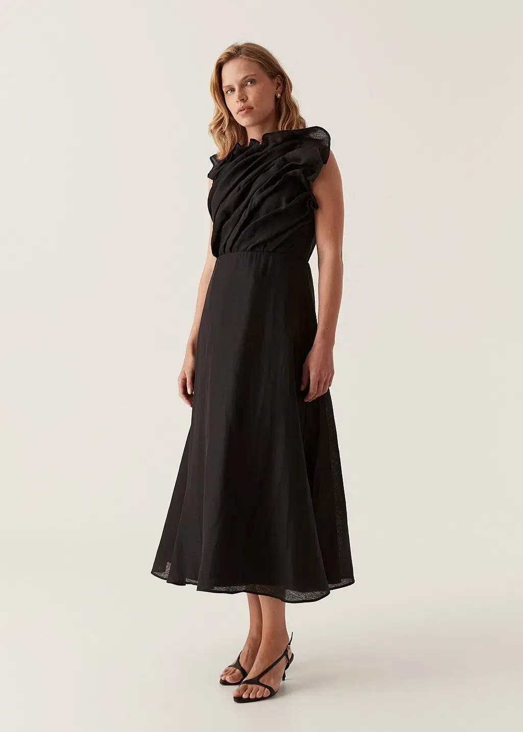 Aje Genesis Midi Dress Black Size AU 8 for rent on The Volte - main image