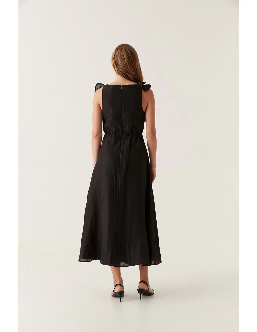 Aje Genesis Midi Dress Black Size AU 8 for rent on The Volte - main image