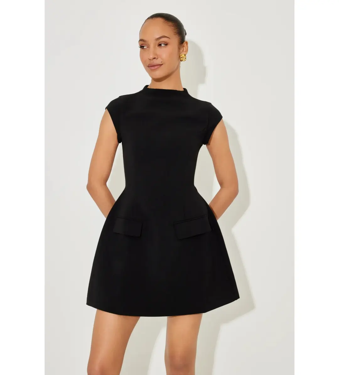 Odd Muse The Ultimate Muse Cap Sleeve Mini Dress Black Size S/AU 8 for rent on The Volte - main image
