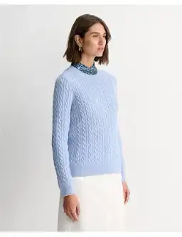 Sportscraft Merino Wool Baby Cable Sweater Pale Blue Size AU 8 for rent on The Volte - image 3