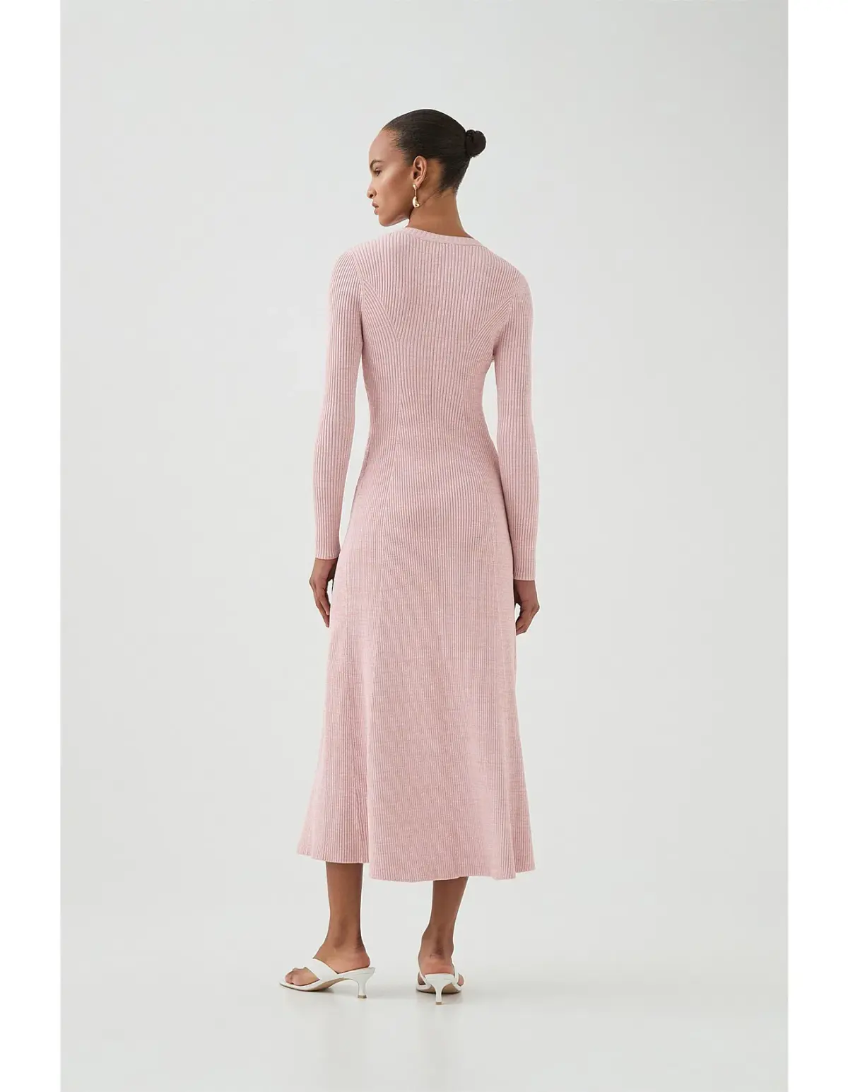 Aje Nina Knit Midi Dress Pink Marle Size M / AU 10 - Image 3