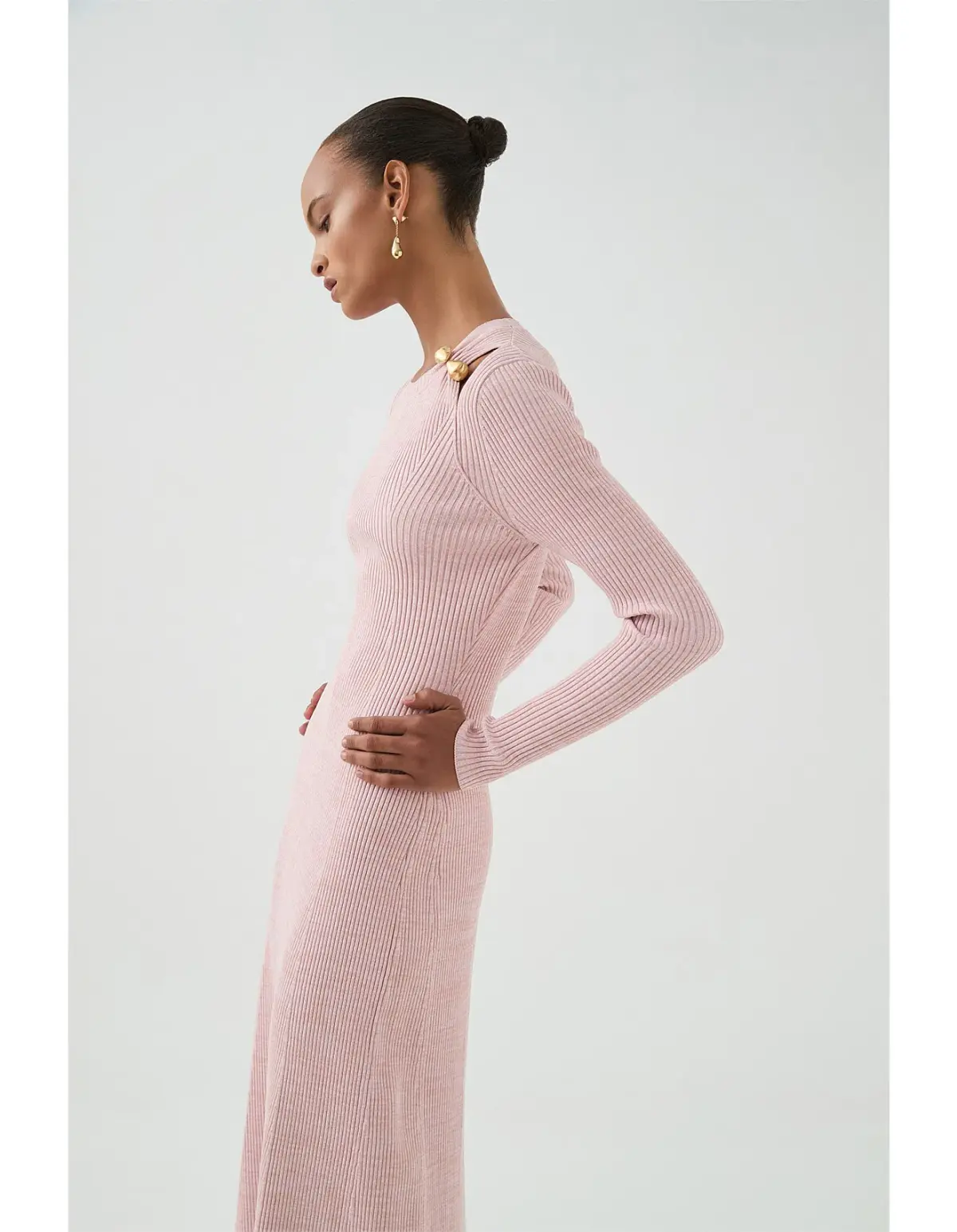 Aje Nina Knit Midi Dress Pink Marle Size M / AU 10 - Image 4