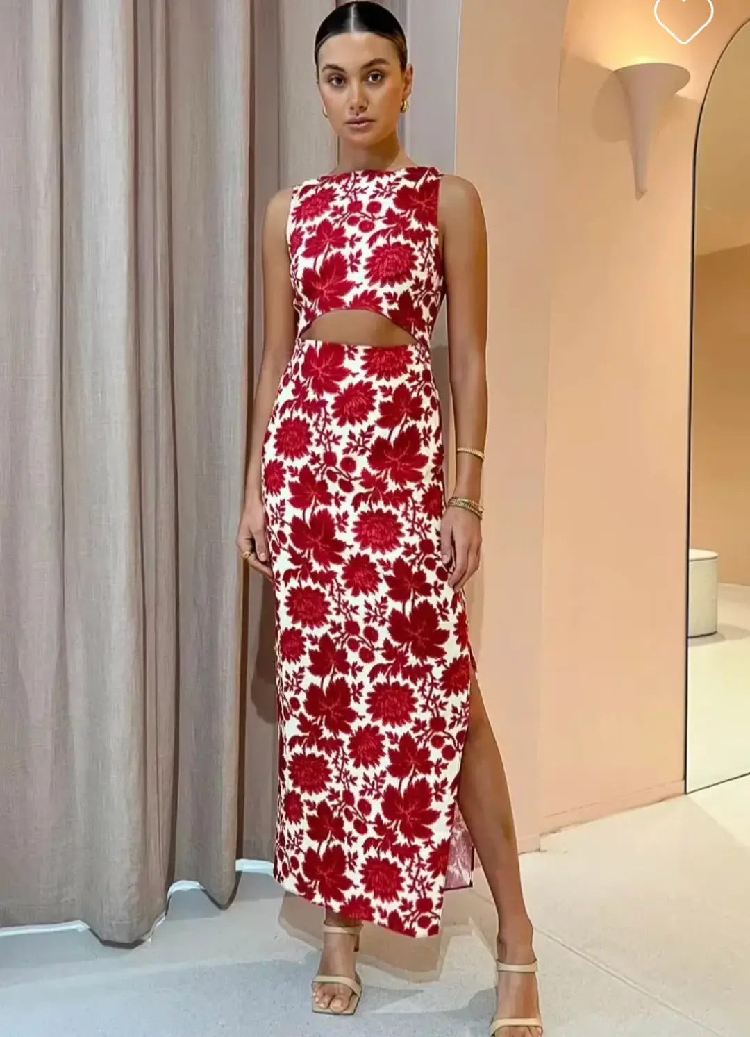 Sir the Label Cinta Cut Out Midi Dress in Valentina Floral Print Size 8 for rent on The Volte - main image