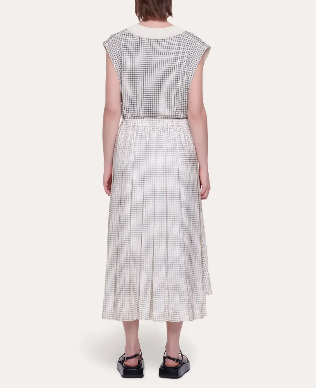 Plan C Pleated Skirt in Cream Print Size FR 42 / AU 14 for rent on The Volte - main image